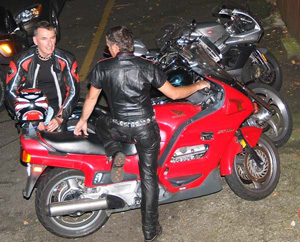 Leathermen with motorcycles